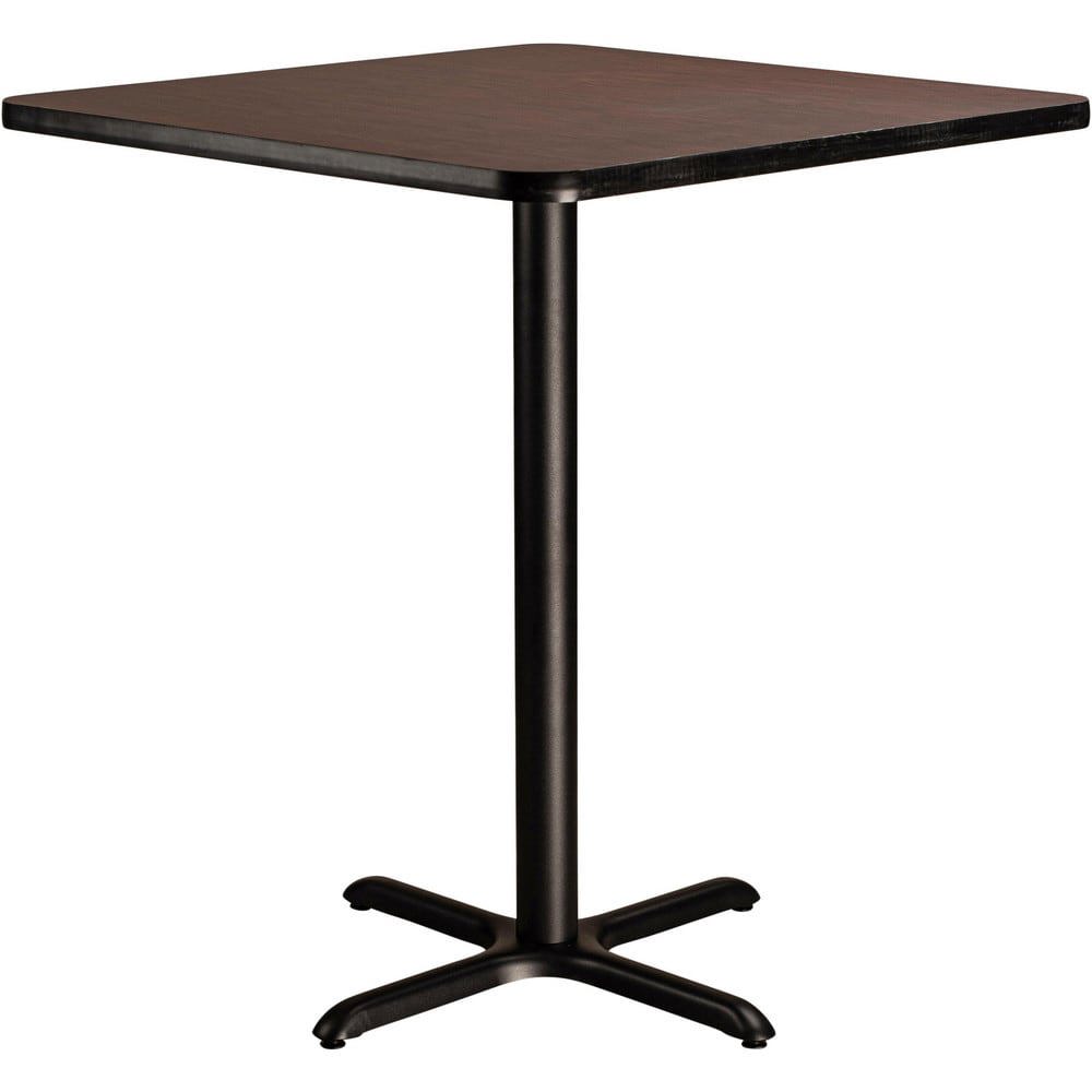 Stationary Tables; Table Type: Breakroom; Cafeteria ; Body Material: HPL Particleboard Core with T-Mold ; Table Top Color: Mahogany ; Frame Color: Black ; Overall Height (Inch): 42 ; Overall Length (Inch): 36