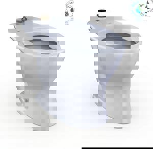 1.0/1.6 gpf Elongated Floor Mount Two Piece Toilet in Cotton White