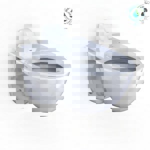 1.0/1.6 gpf Elongated Wall Mount One Piece Toilet in Cotton