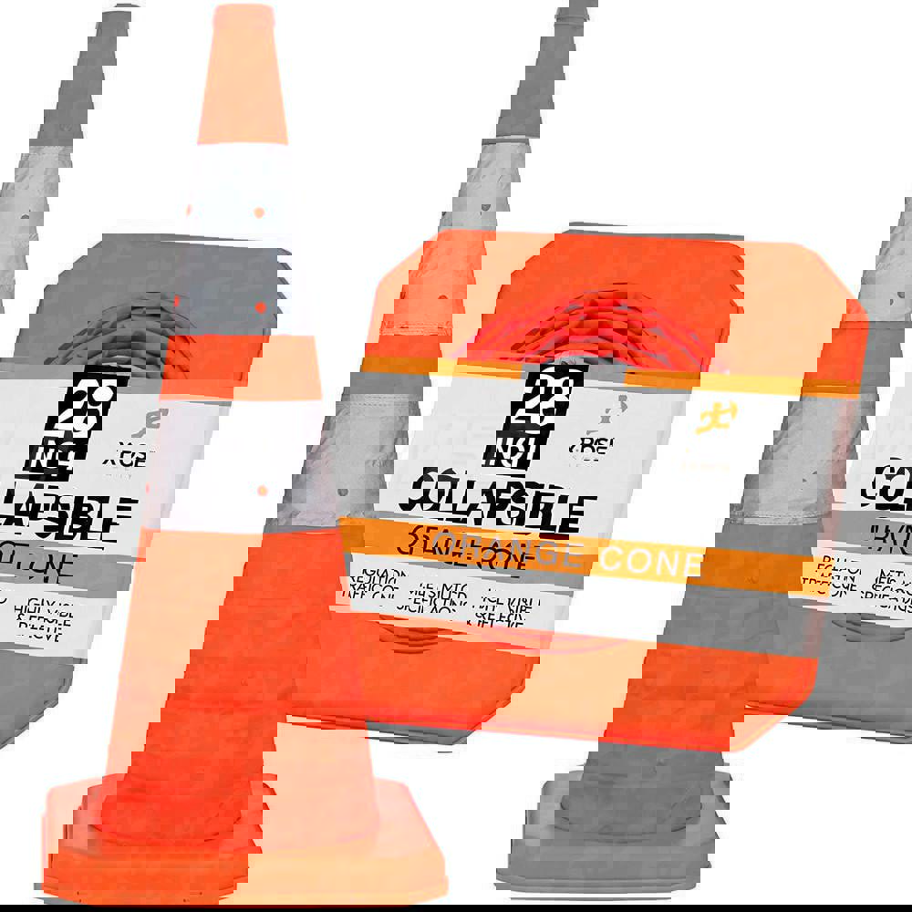 Collapsible Cone: Plastic, Orange