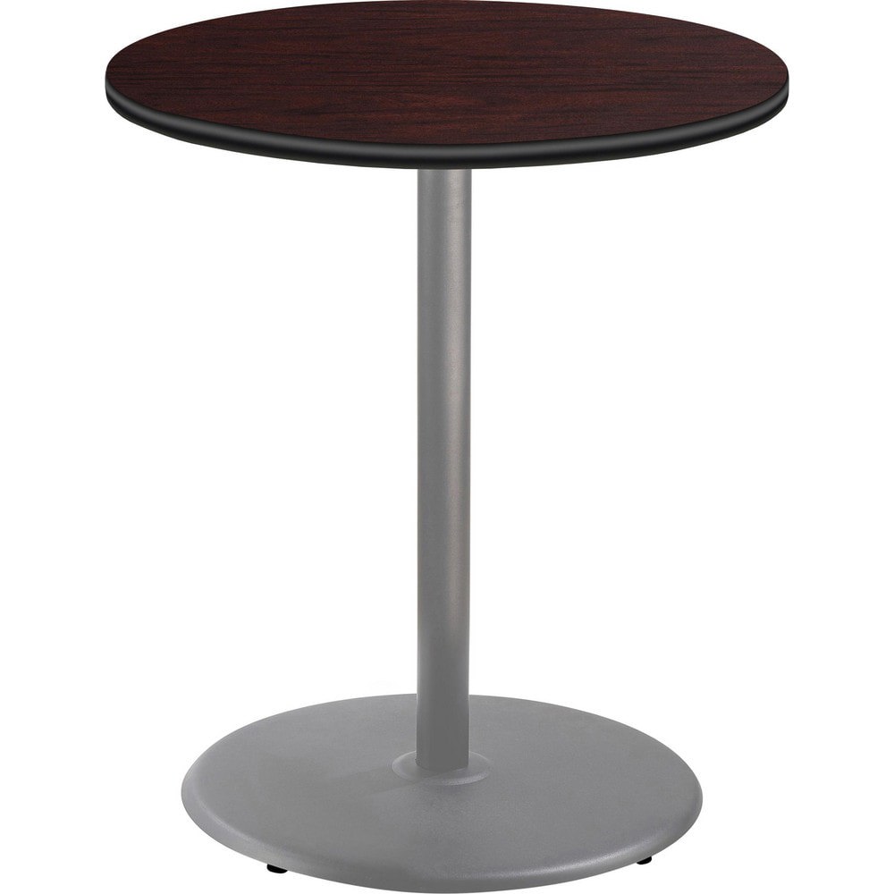 Stationary Tables; Table Type: Breakroom; Cafeteria ; Body Material: HPL Particleboard Core with T-Mold ; Table Top Color: Mahogany ; Frame Color: Gray ; Overall Height (Inch): 42 ; Overall Length (Inch): 36