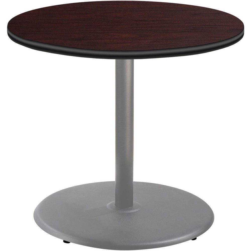Stationary Tables; Table Type: Breakroom; Cafeteria ; Body Material: HPL Particleboard Core with T-Mold ; Table Top Color: Mahogany ; Frame Color: Gray ; Overall Height (Inch): 30 ; Overall Length (Inch): 36