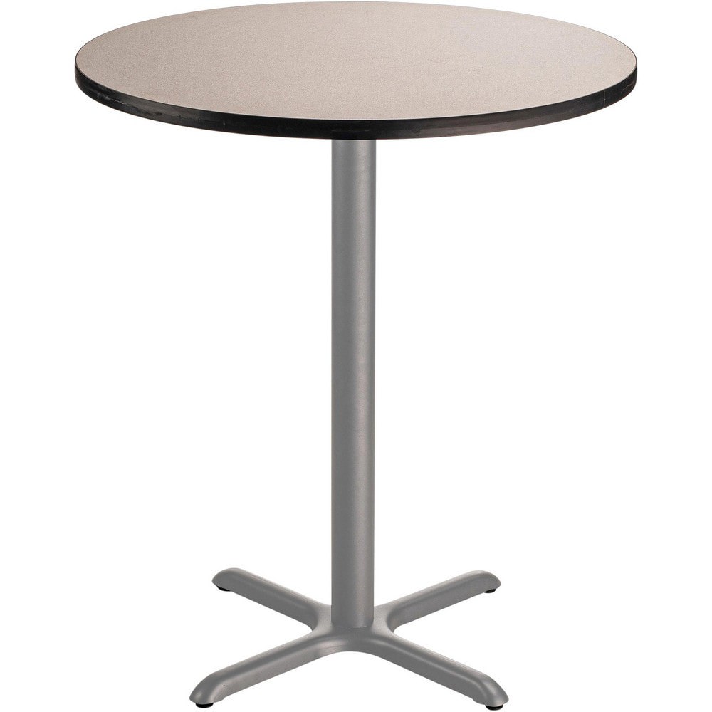 Stationary Tables; Table Type: Breakroom; Cafeteria ; Body Material: HPL Particleboard Core with T-Mold ; Table Top Color: Gray ; Frame Color: Gray ; Overall Height (Inch): 42 ; Overall Length (Inch): 36