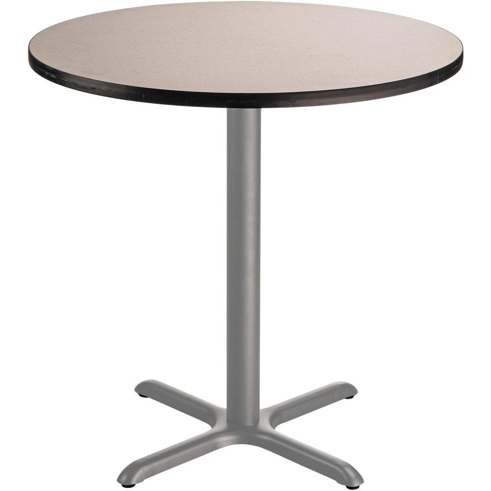 Stationary Tables; Table Type: Breakroom; Cafeteria ; Body Material: HPL Particleboard Core with T-Mold ; Table Top Color: Gray ; Frame Color: Gray ; Overall Height (Inch): 36 ; Overall Length (Inch): 36