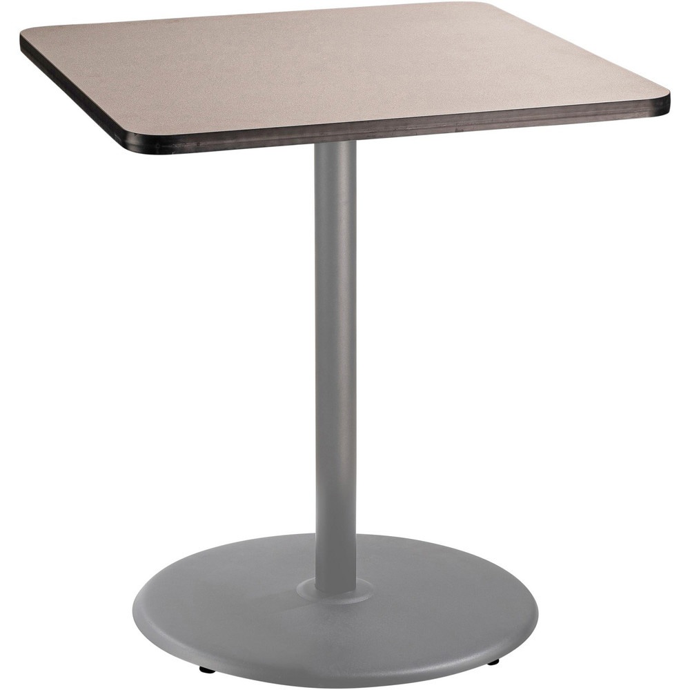 Stationary Tables; Table Type: Breakroom; Cafeteria ; Body Material: HPL Particleboard Core with T-Mold ; Table Top Color: Gray ; Frame Color: Gray ; Overall Height (Inch): 42 ; Overall Length (Inch): 36