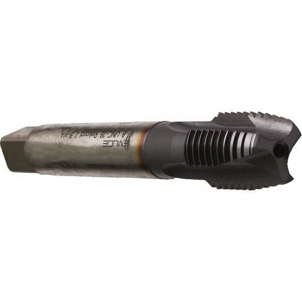 Spiral Point Tap: 1-3/8-8, UNC, 4 Flutes, Plug, 2B, Cobalt, TiCN Finish