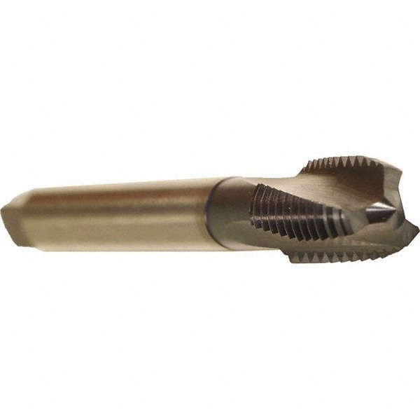 Spiral Flute Tap: 7/16-14 UNC, 3 Flutes, Modified Bottoming, 3BX Class of Fit, Cobalt, TICN Coated