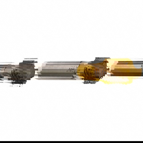 Spiral Flute Tap: 1/2-13, UNC, 3 Flute, Modified Bottoming, 2B Class of Fit, Cobalt, TiN Finish