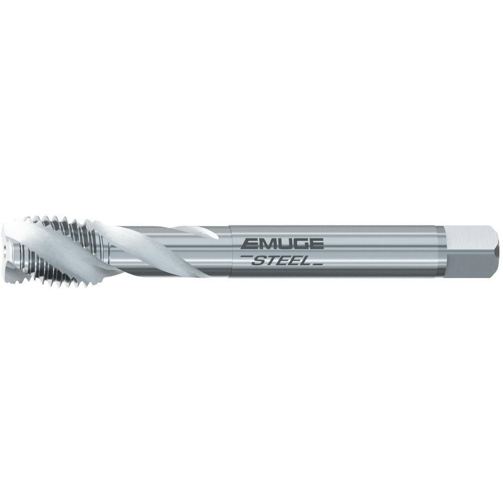 Spiral Flute Tap: 9/16-12 UNC, 3 Flutes, Modified Bottoming, 2B Class of Fit, Cobalt, Bright/Uncoated