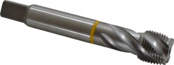 Spiral Flute Tap: 3/4-16 UNF, 4 Flutes, Modified Bottoming, 2B Class of Fit, Cobalt, Bright/Uncoated