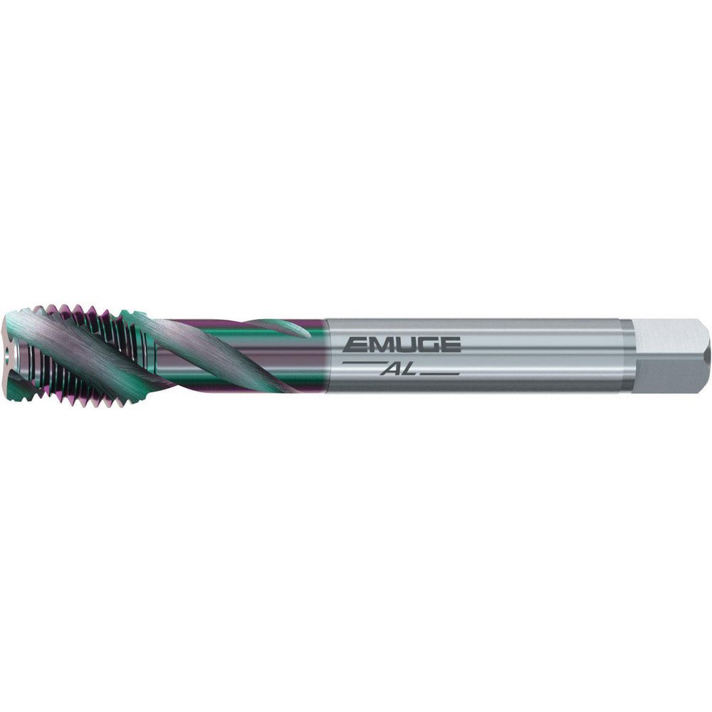 Spiral Flute Tap: 7/16-20 UNF, 2 Flutes, Modified Bottoming, 3B Class of Fit, Cobalt, GLT-8 Coated