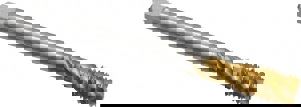 Spiral Flute Tap: 7/16-14 UNC, 4 Flutes, Bottoming, 2B Class of Fit, Cobalt, TIN Coated