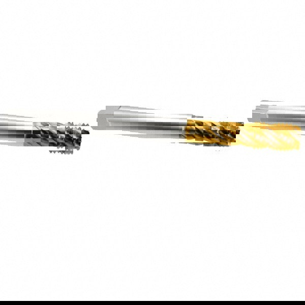 Spiral Flute Tap: 1/2-13 UNC, 4 Flutes, Bottoming, 2B Class of Fit, Cobalt, TIN Coated