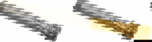 Spiral Flute Tap: 7/16-20 UNF, 4 Flutes, Bottoming, 2B Class of Fit, Cobalt, TIN Coated