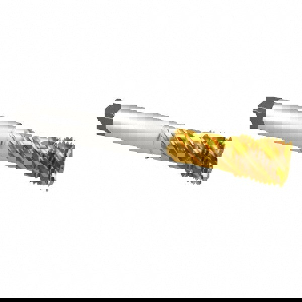 Spiral Flute Tap: 9/16-18 UNF, 5 Flutes, Bottoming, 2B Class of Fit, Cobalt, TIN Coated