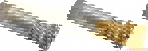 Spiral Flute Tap: 7/8-14 UNF, 5 Flutes, Bottoming, 2B Class of Fit, Cobalt, TIN Coated