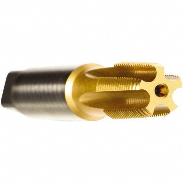 Standard Pipe Tap: 3/4-14, NPT, Modified Bottoming, 6 Flutes, Cobalt, TiN Finish