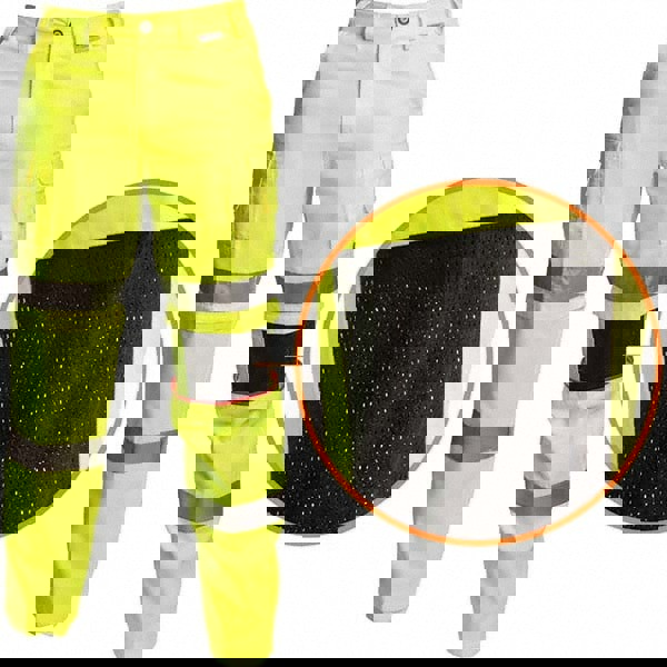 Work Pants: High-Visibility, Cotton & Polyester, Lime & Yellow, 44