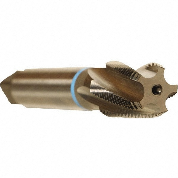 3/4-14 NPT, 15&deg; Helix, 5 Flutes, Bright Finish, Cobalt, Spiral Flute Pipe Tap