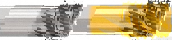 3/4-14 NPT, 15&deg; Helix, 5 Flutes, Modified Bottoming Chamfer, TiN Finish, Cobalt, Spiral Flute Pipe Tap