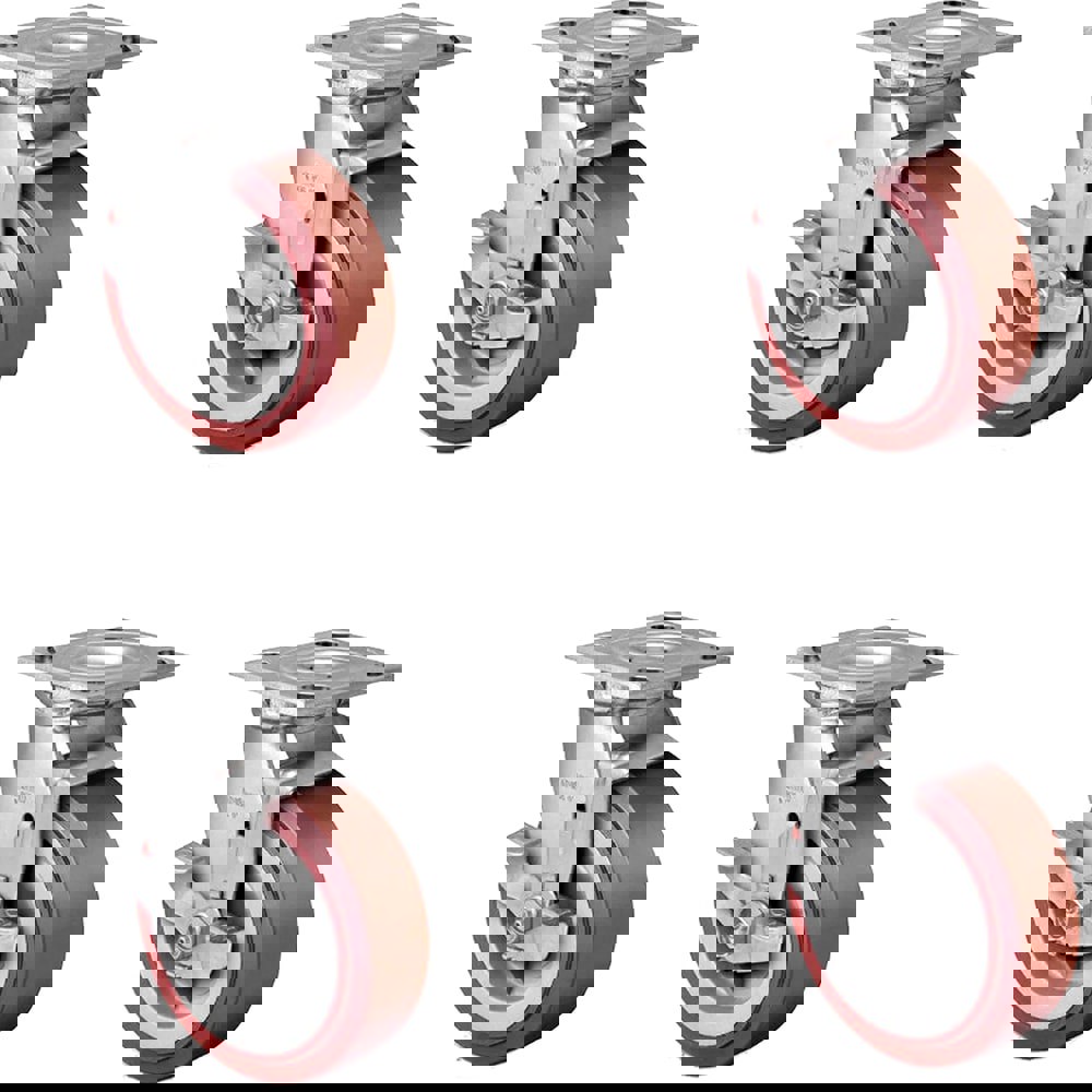 Swivel Top Plate Caster: Polyurethane, 6