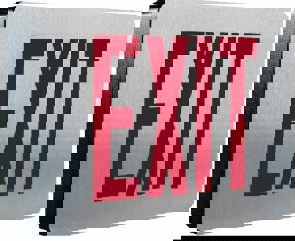 2 Face, 0.98, 1.04 Watt, Black, Aluminum, LED, Illuminated Exit Sign