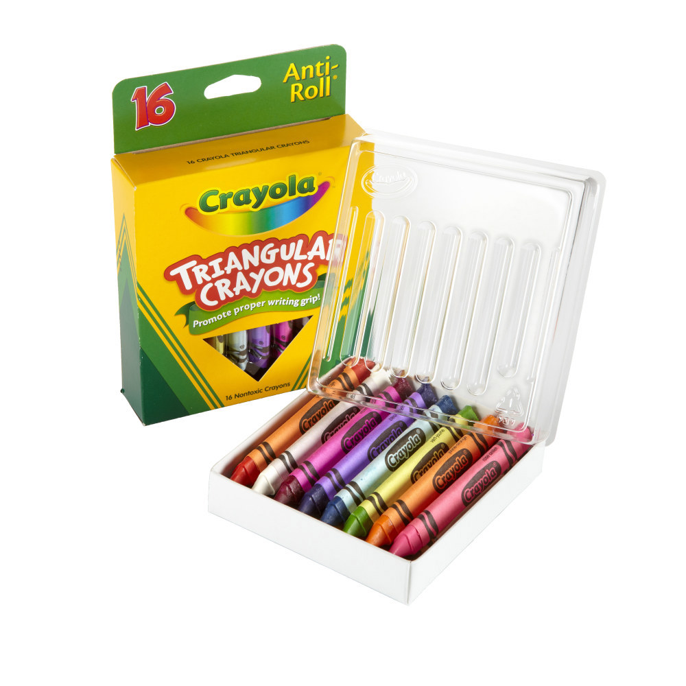 CRAYON,TRIANGULR,16CT,AST