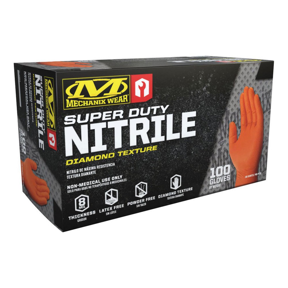 Disposable Gloves: Large, 8 mil Thick, Nitrile, General Purpose