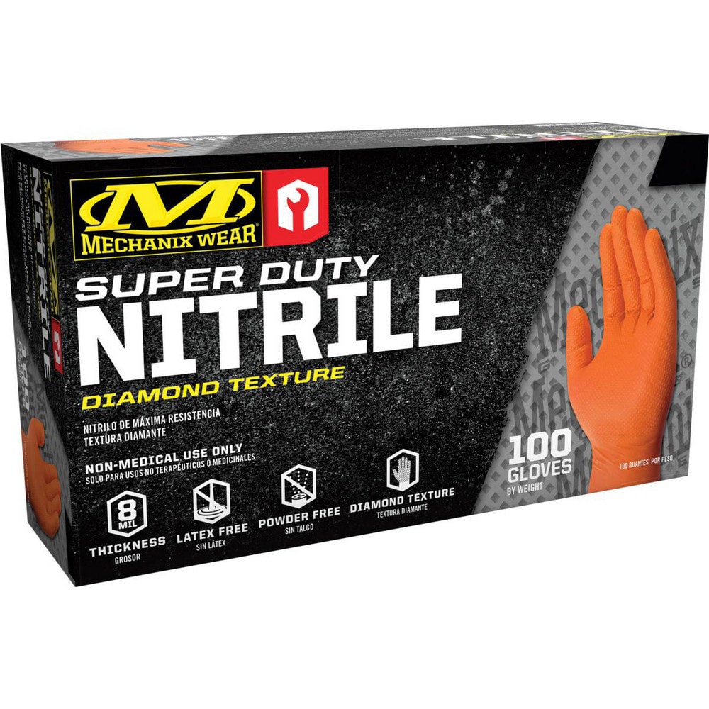 Disposable/Single Use Gloves; Primary Material: Nitrile ; Thickness (mil): 8.0 ; Grip Surface: Raised Diamond (Full) ; Grade: General Purpose ; Cuff Type: Regular ; Length (Inch): 8.0