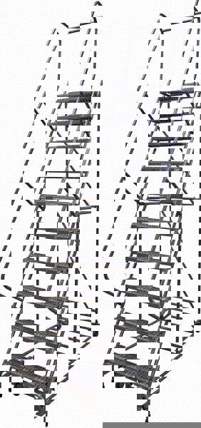 Steel Rolling Ladder: 10 Step