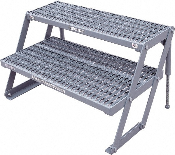 2-Steps Steel Adjustable Height Step Platform: 800 lb Capacity