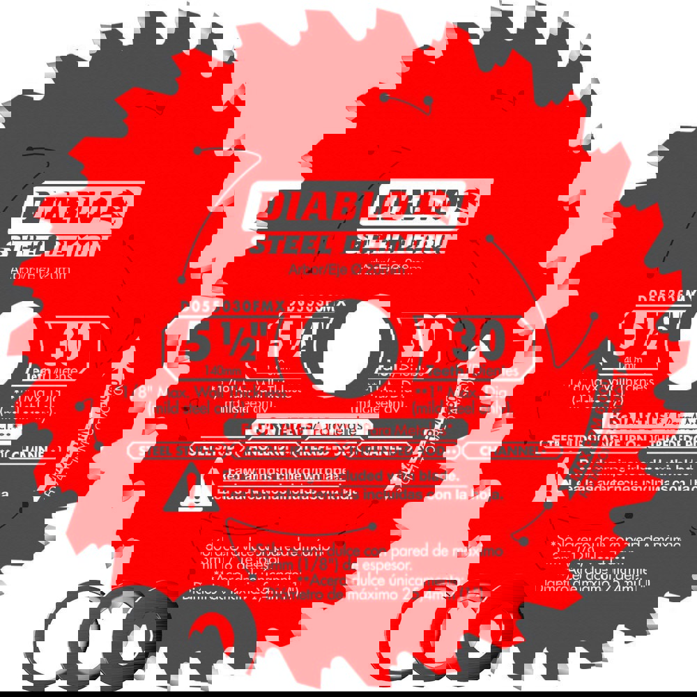 Wet & Dry-Cut Saw Blades; Blade Diameter (Inch): 5-1/2 ; Blade Material: Carbide-Tipped ; Blade Thickness (Decimal Inch): 0.0590 ; Number of Teeth: 30 ; Arbor Hole Diameter (mm): 20 ; Application: Steel Studs; Angle Iron; Flat Bar; Channel; EMT Conduit
