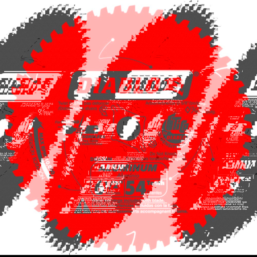 Wet & Dry-Cut Saw Blades; Blade Diameter (Inch): 6-1/2 ; Blade Material: Carbide-Tipped ; Blade Thickness (Decimal Inch): 0.0830 ; Arbor Hole Diameter (Inch): 5/8 ; Number of Teeth: 54 ; Application: Cutting Aluminum, Copper, Plastics, Brass, & Fiberglass
