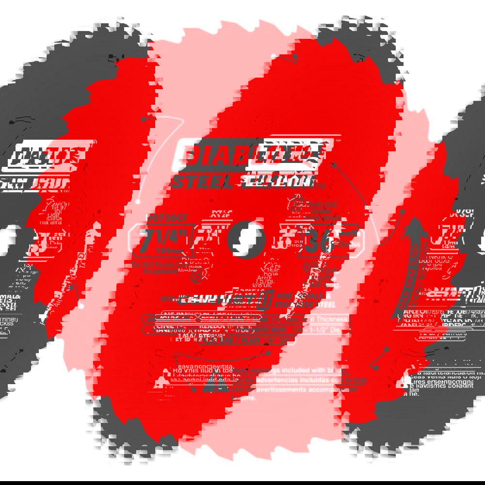 Wet & Dry-Cut Saw Blades; Blade Diameter (Inch): 7-1/4 ; Blade Material: Carbide-Tipped ; Blade Thickness (Decimal Inch): 0.0750 ; Arbor Hole Diameter (Inch): 5/8 ; Number of Teeth: 36