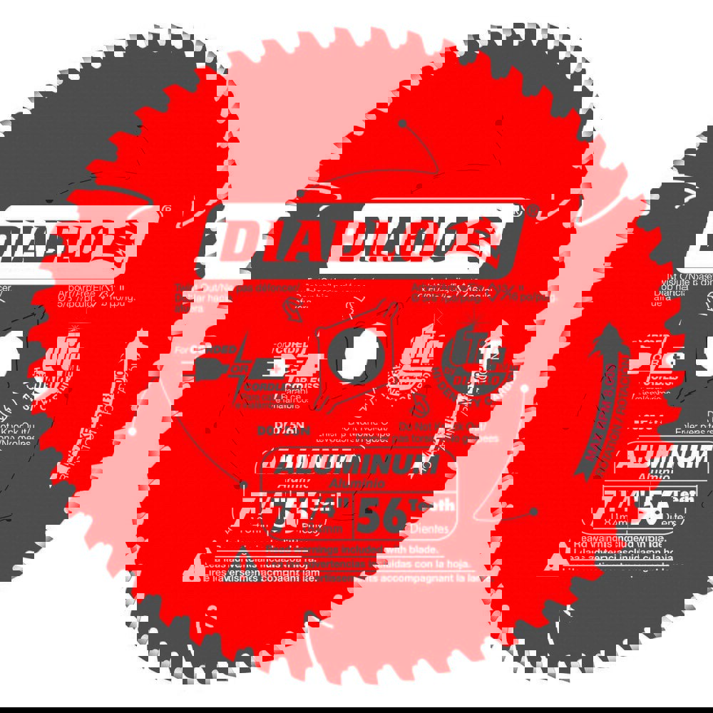 Wet & Dry-Cut Saw Blades; Blade Diameter (Inch): 7-1/4 ; Blade Material: Carbide-Tipped ; Blade Thickness (Decimal Inch): 1.1060 ; Number of Teeth: 56 ; Arbor Hole Diameter (mm): 20 ; Application: Cutting Aluminum, Copper, Plastics, Brass, & Fiberglass