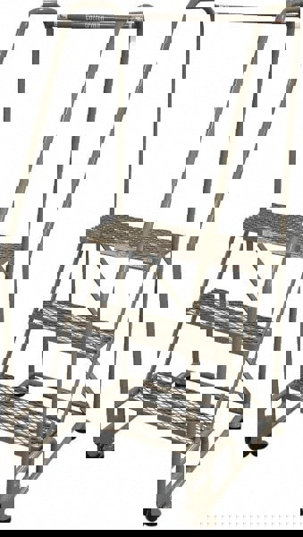 Steel Tilt & Roll Rolling Ladder: 3 Step