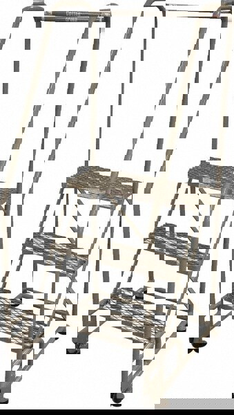 Steel Tilt & Roll Rolling Ladder: 3 Step