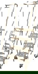 Steel Tilt & Roll Rolling Ladder: 3 Step