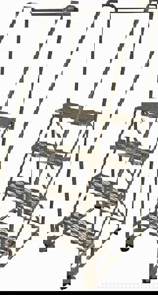 Steel Tilt & Roll Rolling Ladder: 4 Step