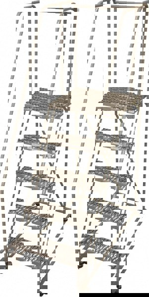 Steel Tilt & Roll Rolling Ladder: 5 Step