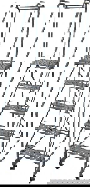 Steel Tilt & Roll Rolling Ladder: 5 Step