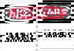 Danger - Flammable, Pressure Sensitive Vinyl Fire Sign