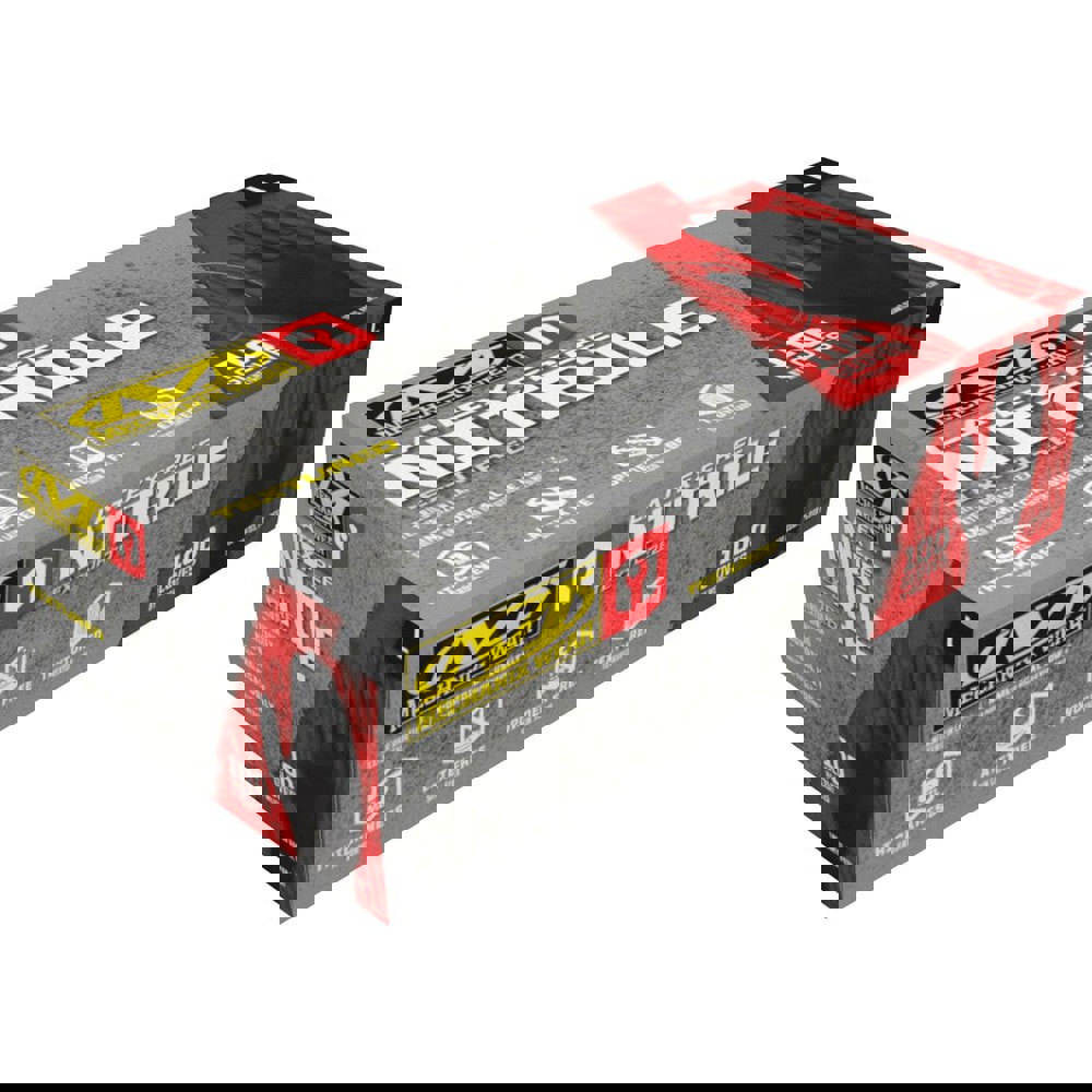 Disposable/Single Use Gloves; Primary Material: Nitrile ; Thickness (mil): 5.0 ; Grip Surface: Grain (Fingers) ; Grade: General Purpose ; Cuff Type: Regular ; Length (Inch): 9.0