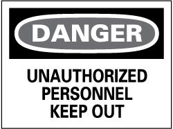 Security & Admittance Sign: Rectangle, 