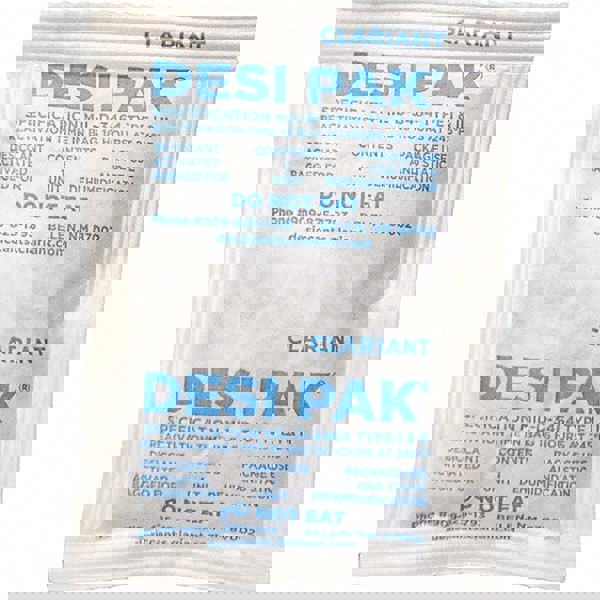 Desiccant Packets; Material: Clay ; Packet Size: 1 oz ; Container Type: Drum ; Area Protected: 0.83ft3 ; Number of Packs per Container: 1300 ; UNSPSC Code: 41123003