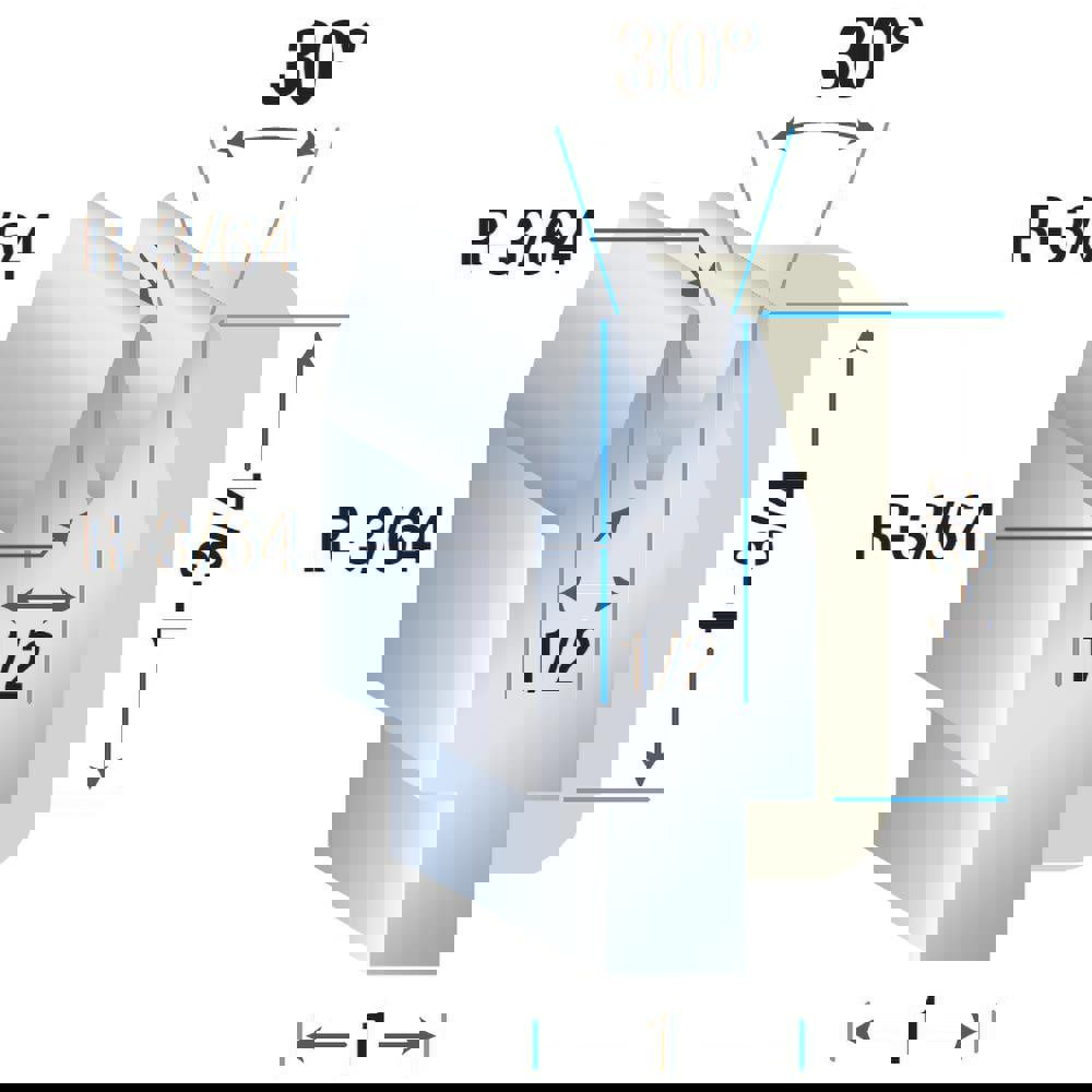 Press Brake Punch & Die Set: 16 ga Capacity, 22' Long