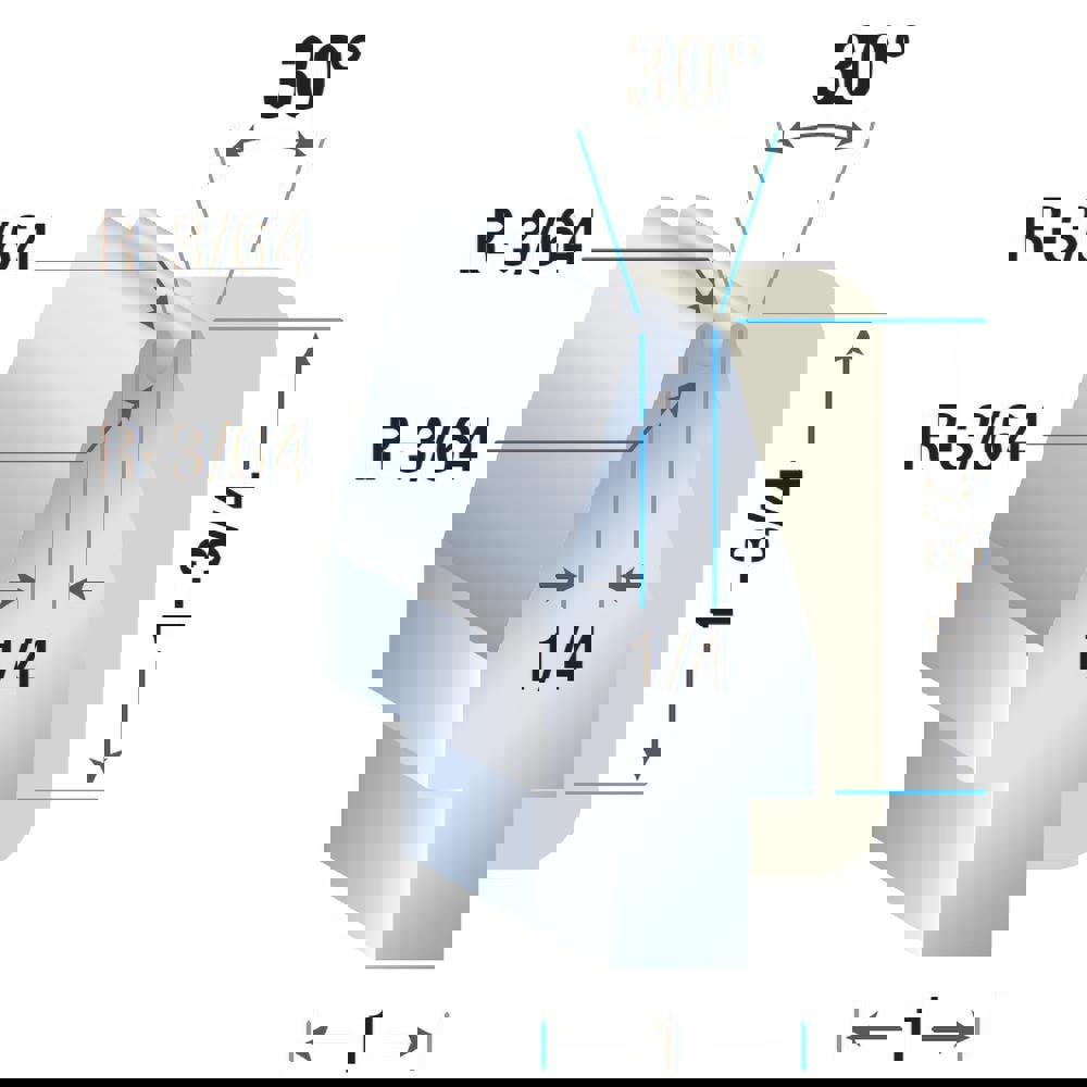 Press Brake Punch & Die Set: 22 ga Capacity, 1' Long
