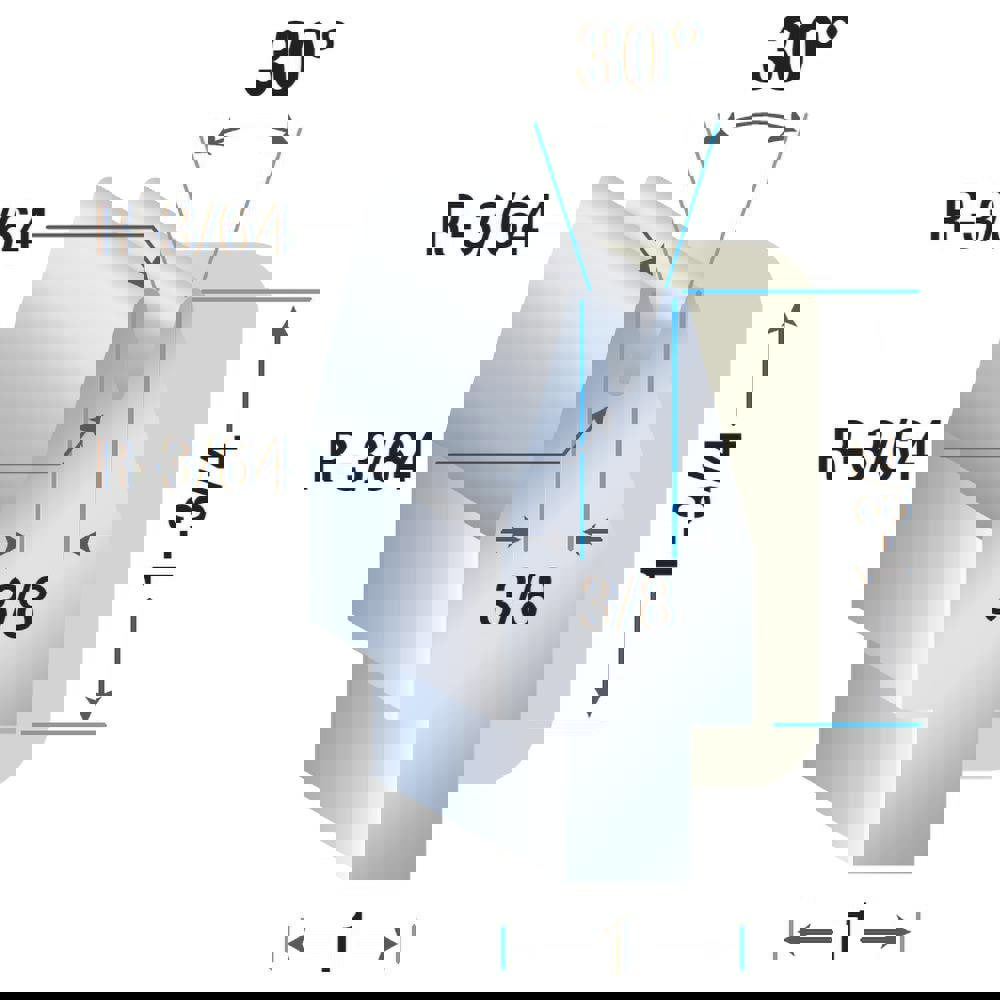 Press Brake Punch & Die Set: 18 ga Capacity, 8' Long