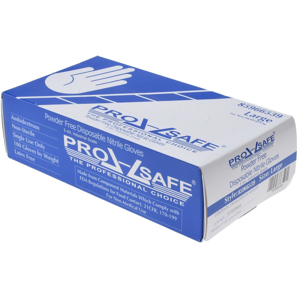 Disposable Glove: Size Large, 5.0 mil, Nitrile, General Purpose Grade, Powder-Free