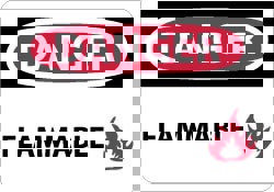 Danger - Flammable, Pressure Sensitive V